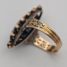 Antique ring Perpignan garnets 18k gold French Victorian Napoleon III (7661)