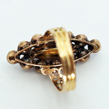 Antique ring Perpignan garnets 18k gold French Victorian Napoleon III (7661)