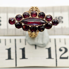 Antique ring Perpignan garnets 18k gold French Victorian Napoleon III (7661)