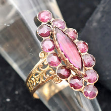 Antique ring Perpignan garnets 18k gold French Victorian Napoleon III (7661)