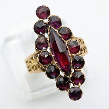 Antique ring Perpignan garnets 18k gold French Victorian Napoleon III