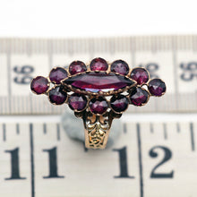 Antique ring Perpignan garnets 18k gold French Victorian Napoleon III (7661)