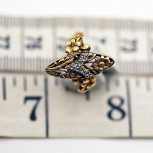 Antique French Art Nouveau ring 18k gold diamonds flowers circa 1895 - 1905(7663)