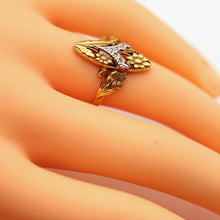 Antique French Art Nouveau ring 18k gold diamonds flowers circa 1895 - 1905(7663)