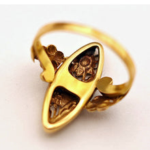 Antique French Art Nouveau ring 18k gold diamonds flowers circa 1895 - 1905(7663)