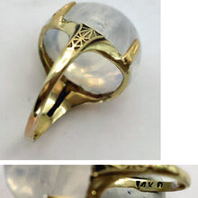 Antique 11.45ct moonstone ring Gold blue flashing Arts & Crafts Art - Deco (7686)