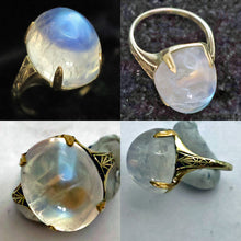 Antique 11.45ct moonstone ring Gold blue flashing Arts & Crafts Art - Deco (7686)