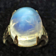 Antique 11.45ct moonstone ring Gold blue flashing Arts & Crafts Art - Deco (7686)