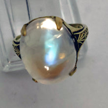 Antique 11.45ct moonstone ring Gold blue flashing Arts & Crafts Art - Deco (7686)