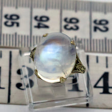 Antique 11.45ct moonstone ring Gold blue flashing Arts & Crafts Art - Deco (7686)