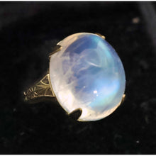 Antique 11.45ct moonstone ring Gold blue flashing Arts & Crafts Art - Deco (7686)