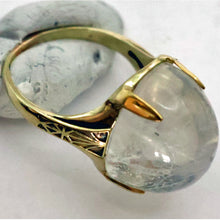 Antique 11.45ct moonstone ring Gold blue flashing Arts & Crafts Art - Deco (7686)