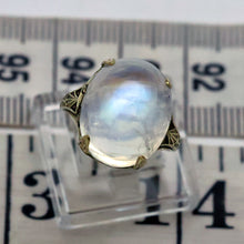 Antique 11.45ct moonstone ring Gold blue flashing Arts & Crafts Art - Deco (7686)