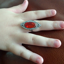 Antique Art Deco ring platinum gold fire opal diamonds vivid statement (7689)