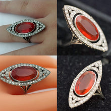 Antique Art Deco ring platinum gold fire opal diamonds vivid statement (7689)