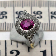 Antique Edwardian ring Burma no heat ruby diamonds gold platinum (7691)