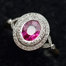 Antique Edwardian ring Burma no heat ruby diamonds gold platinum