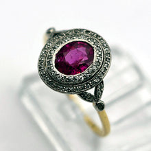 Antique Edwardian ring Burma no heat ruby diamonds gold platinum