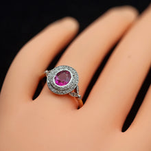 Antique Edwardian ring Burma no heat ruby diamonds gold platinum (7691)