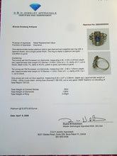 Antique Deco ring Certified no heat natural Kashmir sapphire diamonds gold (7692)