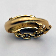Vintage panther ring 18k gold diamond Unisex Man or Woman wedding band (7714)