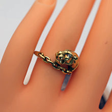 Vintage panther ring 18k gold diamond Unisex Man or Woman wedding band (7714)