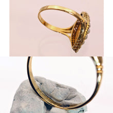 Antique Art Deco Belle Epoque ring sapphire seed pearls 18k gold English (7724)