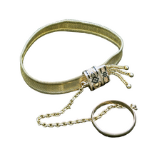 Victorian Child's Jewelry Set Bracelet Ring 14k Gold Enamel Original Box (6603)