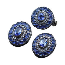 Victorian Earrings Ring Set Sapphires GIA Natural no heat Diamonds Gold (7431)