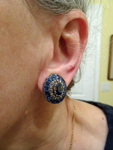Victorian Earrings Ring Set Sapphires GIA Natural no heat Diamonds Gold (7431)