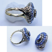Victorian Earrings Ring Set Sapphires GIA Natural no heat Diamonds Gold (7431)