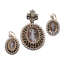 Froment-Meurice A Mayer Antique earrings brooch pendant gold gem enamel (7533)