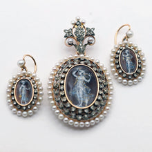 Froment-Meurice A Mayer Antique earrings brooch pendant gold gem enamel (7533)