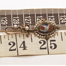 Antique Victorian cameo set Earrings Pendant diamonds pearls Parure French(7572)