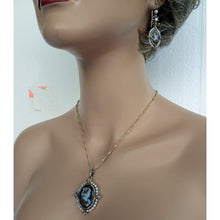 Antique Victorian cameo set Earrings Pendant diamonds pearls Parure French(7572)