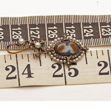 Antique Victorian cameo set Earrings Pendant diamonds pearls Parure French(7572)