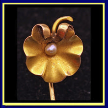 Antique Art Nouveau Tie Pin 18k Gold Pearl flower Briancon Lalique foreman