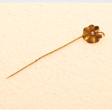 Antique Art Nouveau Tie Pin 18k Gold Pearl flower Briancon Lalique foreman (3114)