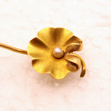 Antique Art Nouveau Tie Pin 18k Gold Pearl flower Briancon Lalique foreman (3114)