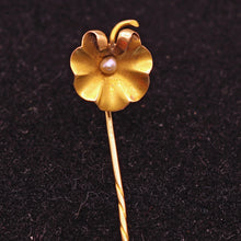 Antique Art Nouveau Tie Pin 18k Gold Pearl flower Briancon Lalique foreman (3114)