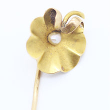 Antique Art Nouveau Tie Pin 18k Gold Pearl flower Briancon Lalique foreman (3114)