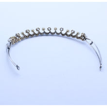 Victorian Tiara diamonds natural pearls gold silver GIA antique hair (7411)