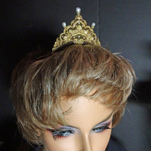 Antique Victorian Tiara diadem gold natural pearls GIA certificate diamond (7480)