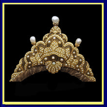 Antique Victorian Tiara diadem gold natural pearls GIA certificate diamond