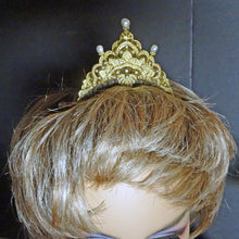 Antique Victorian Tiara diadem gold natural pearls GIA certificate diamond (7480)