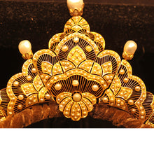 Antique Victorian Tiara diadem gold natural pearls GIA certificate diamond (7480)