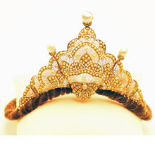 Antique Victorian Tiara diadem gold natural pearls GIA certificate diamond (7480)