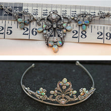 Antique Victorian Tiara Necklace Silver Gold Platinum Diamonds Opals (7492)
