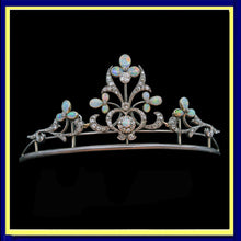 Antique Victorian Tiara Necklace Silver Gold Platinum Diamonds Opals