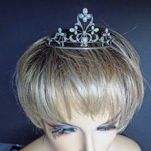 Antique Victorian Tiara Necklace Silver Gold Platinum Diamonds Opals on model